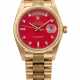 Rolex. ROLEX, GOLD AND DIAMONDS DAY-DATE WITH RED STELLA DIAL, REF. 18078 - Foto 1
