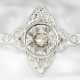 Ring: attraktiver, vermutlich antiker Platin-Marquisering mit großem Altschliff-Diamanten von ca. 1,25ct, 950er Platin - photo 1