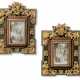 A PAIR OF SPANISH PARCEL-GILT, GREEN AND RED-PAINTED MIRRORS - фото 1