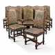 A SET OF FOURTEEN SPANISH GRAINED WOOD AND EMBOSSED LEATHER DINING-CHAIRS - photo 1