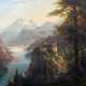 Landschaftsmaler des 19./20. Jahrhundert ''Schloss Rhäzüns'' idyllisch auf einem steinigen Hügel gelegen - фото 1