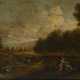 Landschaftsmaler 18. Jahrhundert: Landschaft mit Vieh und zwei sich prügelnden Männern - Foto 1