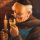 KRAUSS, Max (1902-?)), "Mönch mit Weinglas und Kerze im Keller", - photo 1