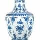 A LARGE MING-STYLE BLUE AND WHITE HEXAGONAL VASE - photo 1