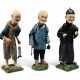 A SET OF THREE PAINTED CLAY CHINESE EXPORT FIGURES - Foto 1
