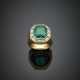 VILLA | Octagonal ct. 5.50 circa step cut emerald and trapezoid diamond yellow gold ring - photo 1