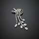 Marquise and baguette diamond white gold volute brooch in all ct. 6.70 circa - Foto 1