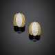 SABBADINI | Carved hyaline quartz yellow gold earclips - Foto 1