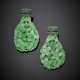 MICHELE DELLA VALLE | Carved jadeite and emerald white gold pendant earrings - Foto 1