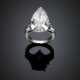 Pear shape ct. 10.16 diamond white gold ring with two shield shape diamond shoulders ct. 0.50 circa circa each - photo 1