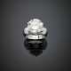 Round ct. 6.44 diamond and baguette diamond shoulders white gold ring - photo 1