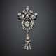 Old mine diamond silver and gold pendant brooch - Foto 1