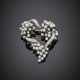 Round diamond white gold ribbon and flower brooch - photo 1