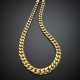 Yellow gold graduated groumette chain necklace - фото 1