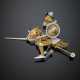 Bi-coloured gold and diamond Don Quixote with pedestal - Foto 1