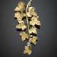 Yellow gold articulated ivy shoot brooch accented with diamonds - photo 1