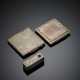 Lot comprising a 925/1000 silver powder compact with a gold and ruby frame - фото 1