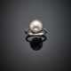 Grey mm 12.90/13.30 pearl white gold ring - photo 1