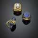 Yellow gold lot comprising three rings with mabé pearl - Foto 1