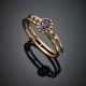 Yellow gold ct. 8.15 circa oval amethyst and small pearls cuff bracelet - фото 1