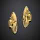 *Yellow gold diamond hat pendant earrings with diamonds in all ct. 1 circa - photo 1