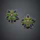 Two yellow gold diamond and enamel clip brooches - фото 1