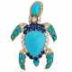 Cartier. CARTIER TURQUOISE, SAPPHIRE AND DIAMOND TURTLE BROOCH - Foto 1