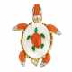 Cartier. CARTIER MOTHER-OF-PEARL, CORAL, EMERALD AND DIAMOND TURTLE BROOCH - photo 1