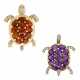 CITRINE, AMETHYST, RUBY AND DIAMOND TURTLE BROOCHES - photo 1
