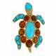 Cartier. CARTIER TURQUOISE AND CITRINE TURTLE BROOCH - photo 1