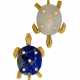 Cartier. CARTIER LAPIS LAZULI, AGATE AND DIAMOND TURTLE BROOCHES - Foto 1