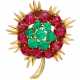 Chaumet. CHAUMET RETRO EMERALD AND RUBY BROOCH - photo 1
