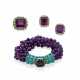 Cartier. CARTIER AMETHYST, TURQUOISE AND DIAMOND BRACELET, EARRING AND RING SET - фото 1