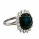 Ring mit dunkelblauem Saphir und Brillanten ca. 1,60 ct, - photo 1