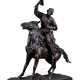 A MONUMENTAL AND VERY RARE BRONZE MODEL OF A FALCONER - фото 1