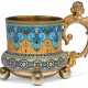 A SILVER-GILT AND CLOISONNÉ ENAMEL TEA-GLASS HOLDER - фото 1