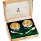 A PAIR OF PARCEL-GILT SILVER SALT CELLARS AND SPOONS - photo 1