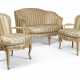 Delanois, L. AN ASSEMBLED SET OF LOUIS XV CREAM-PAINTED AND PARCEL-GILT SEAT FURNITURE - Foto 1