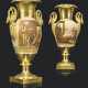 A PAIR OF PARIS PORCELAIN GOLD-GROUND TWO-HANDLED VASES - photo 1