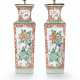 A PAIR OF FAMILLE VERTE SQUARE VASE LAMPS - Foto 1