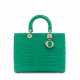 DIOR. A HAUTE MAROQUINERIE SHINY GREEN POROSUS CROCODILE LARGE LADY D WITH GOLD HARDWARE - фото 1