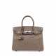 HERMÈS. A GRIS TOURTERELLE OSTRICH BIRKIN 30 WITH PALLADIUM HARDWARE - фото 1