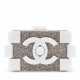 CHANEL. A WHITE LUCITE & CRYSTAL LEGO CLUTCH - photo 1