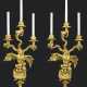 A PAIR OF FRENCH ORMOLU THREE-LIGHT WALL-APPLIQUES - photo 1