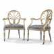 Gillows. A PAIR OF GEORGE III WHITE-PAINTED AND PARCEL-GILT OPEN ARMC... - Foto 1