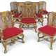 A SET OF EIGHT ITALIAN GILTWOOD, CANED AND POLYCHROME-PAINTE... - фото 1