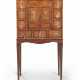 A GEORGE III CHINESE SOAPSTONE-MOUNTED SATINWOOD CABINET-ON-... - фото 1