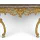 A GILTWOOD SERPENTINE CONSOLE TABLE - Foto 1
