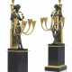 A PAIR OF EMPIRE ORMOLU, PATINATED-BRONZE AND BLACK MARBLE F... - Foto 1