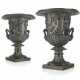 A PAIR OF FRENCH PATINATED BRONZE BORGHESE VASES - фото 1